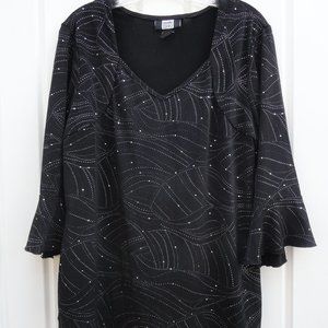 Studio 1940 Size 14/16 Black Sparkly Top Blouse